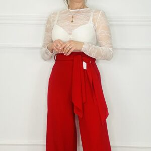 Pantalón lazada rojo
