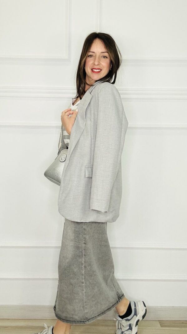 Falda gris midi - Imagen 2