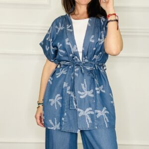 Sobrecamisa denim palmera