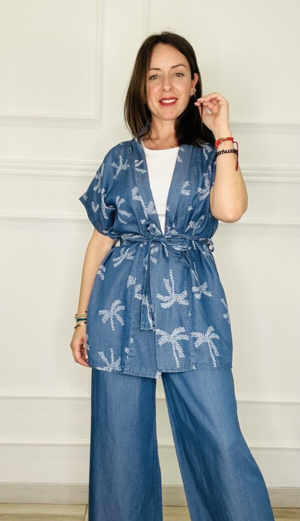Sobrecamisa denim palmera