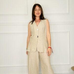 Conjunto botón oro beige