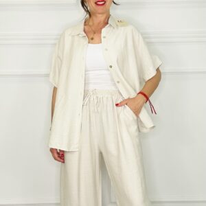 Conjunto blusa abotonada