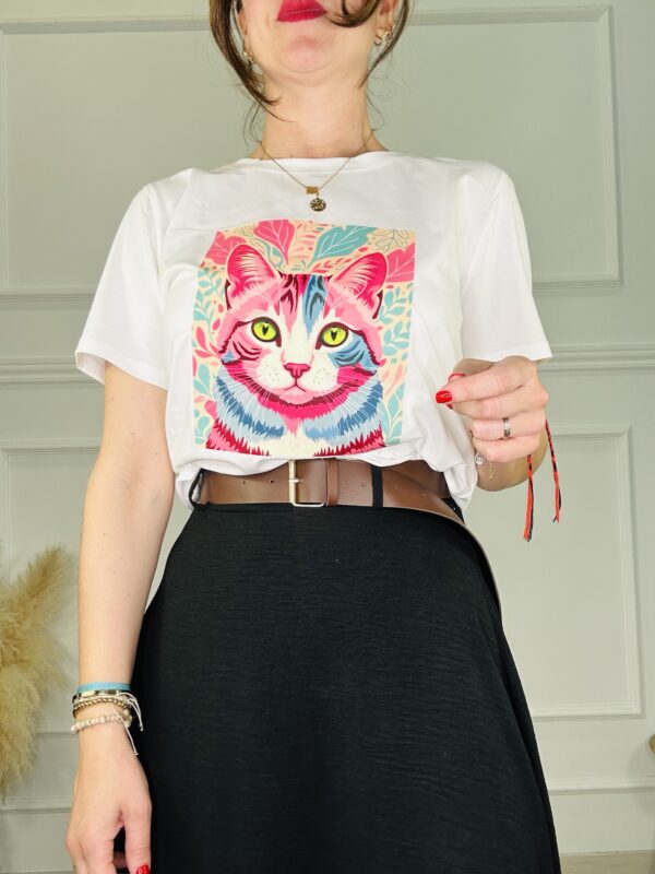 Camiseta gato pink