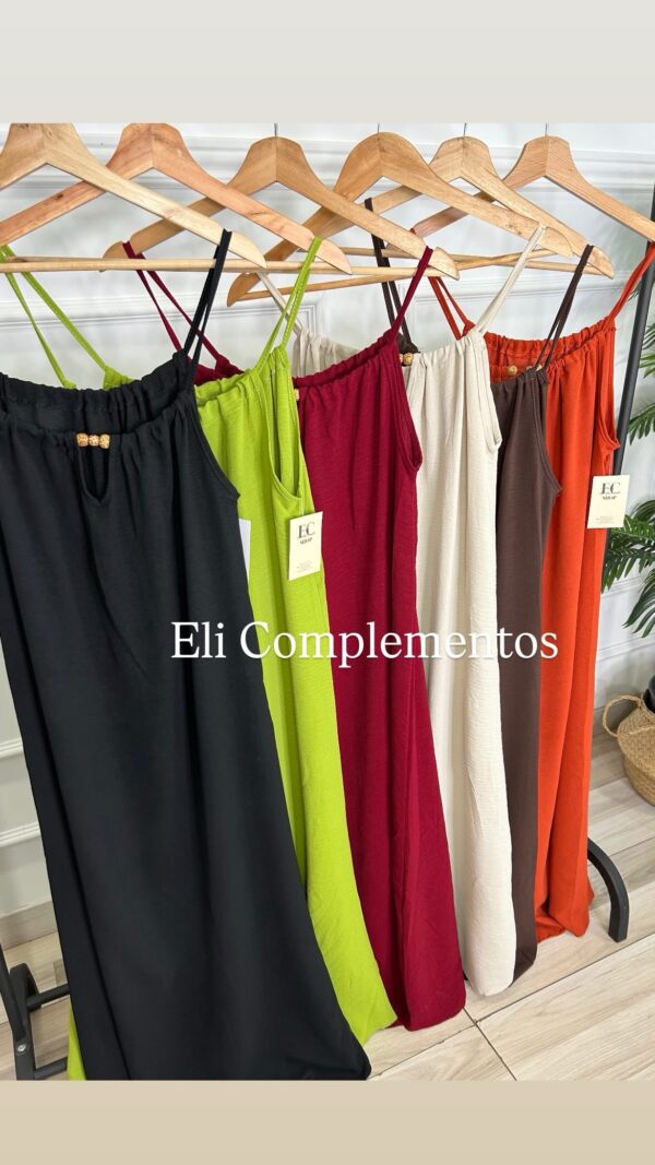 Vestido largo con escote fruncido - Imagen 4