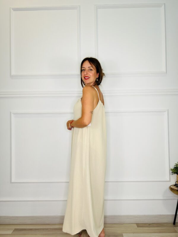 Vestido largo con escote fruncido - Imagen 2