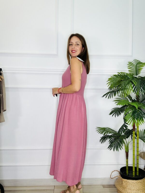 Vestido combi algodón/tela - Imagen 2