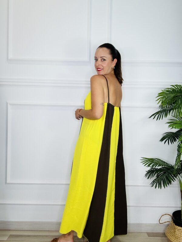 Vestido amarillo y marrón - Imagen 2