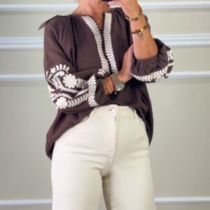 Blusa bambula perforada