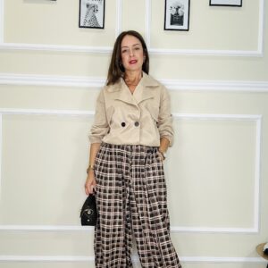 Pantalón bombacho cuadros