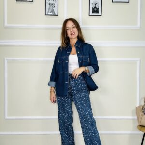 Pantalón denim animal print